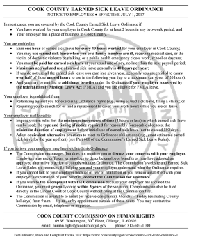 Cook County Earned Sick Leave Ordinance