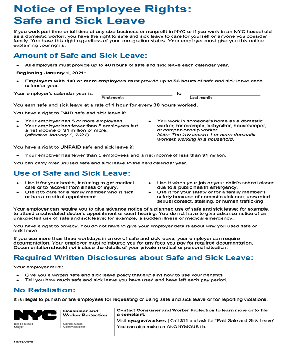 New York City Safe and Sick Leave Poster