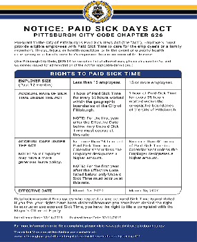 Pittsburgh Paid Sick Leave Poster